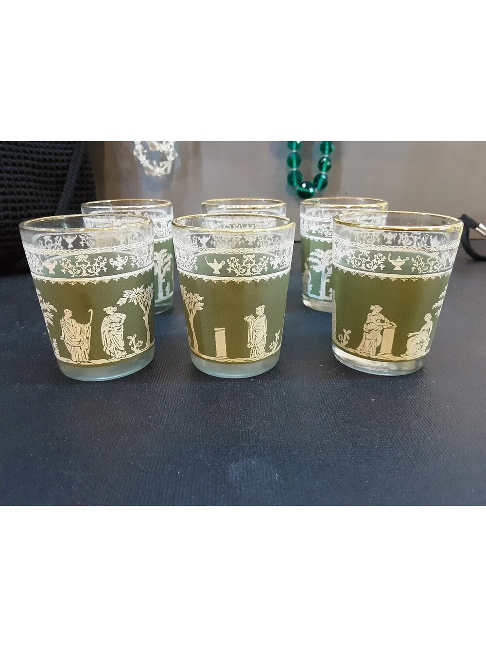 Set of 6 Wedgewood Jasperware Glasses Measures 2